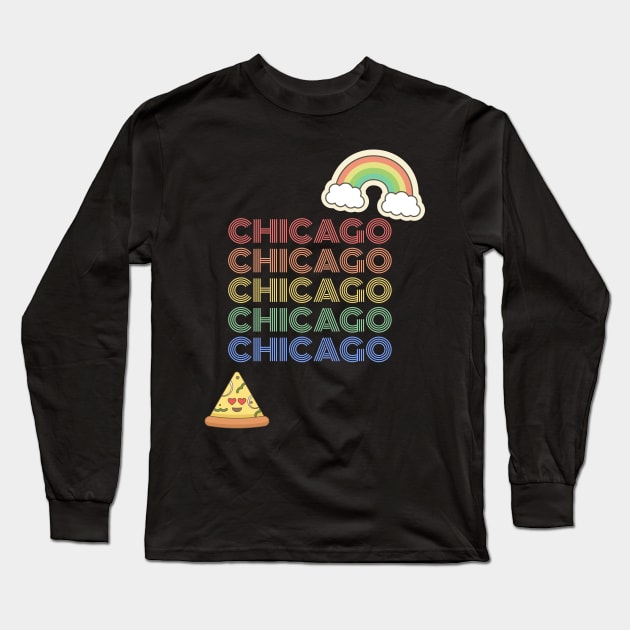 Chicago Pride Long Sleeve T-Shirt by TJWDraws